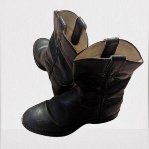 Vintage Bronco Kids' Black Leather Boots 13.5 D